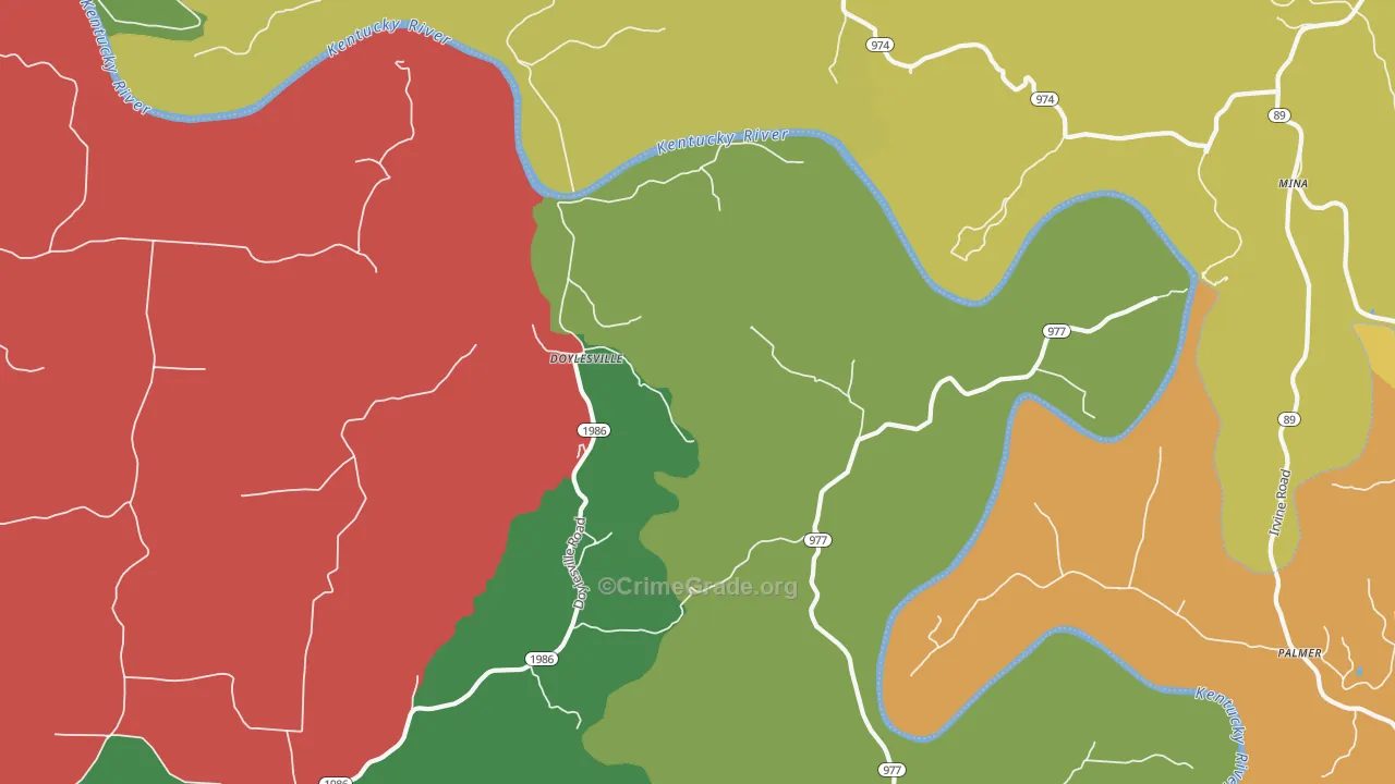 Doylesville, KY Map of Assault Rates