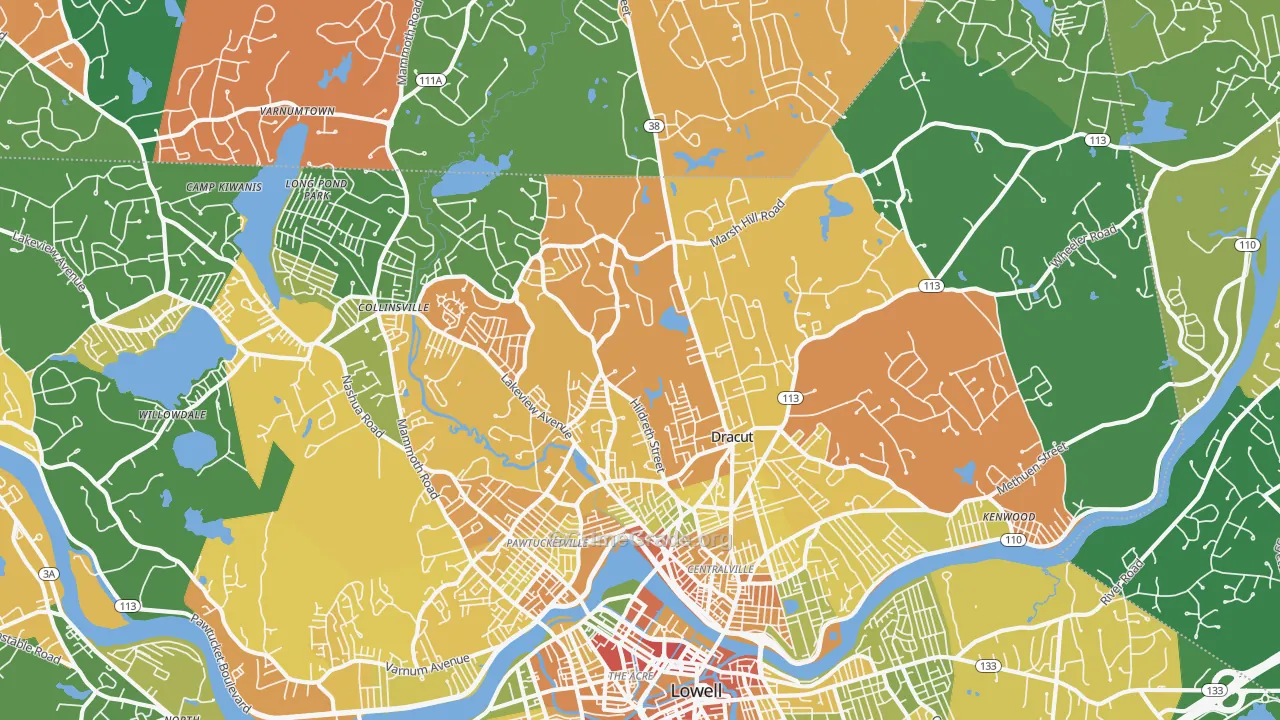 Dracut, MA Map of Assault Rates