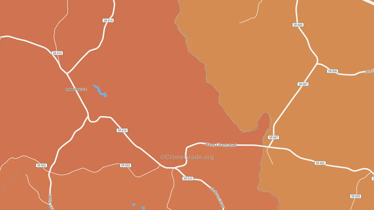 Dragonville, VA Map of Assault Rates