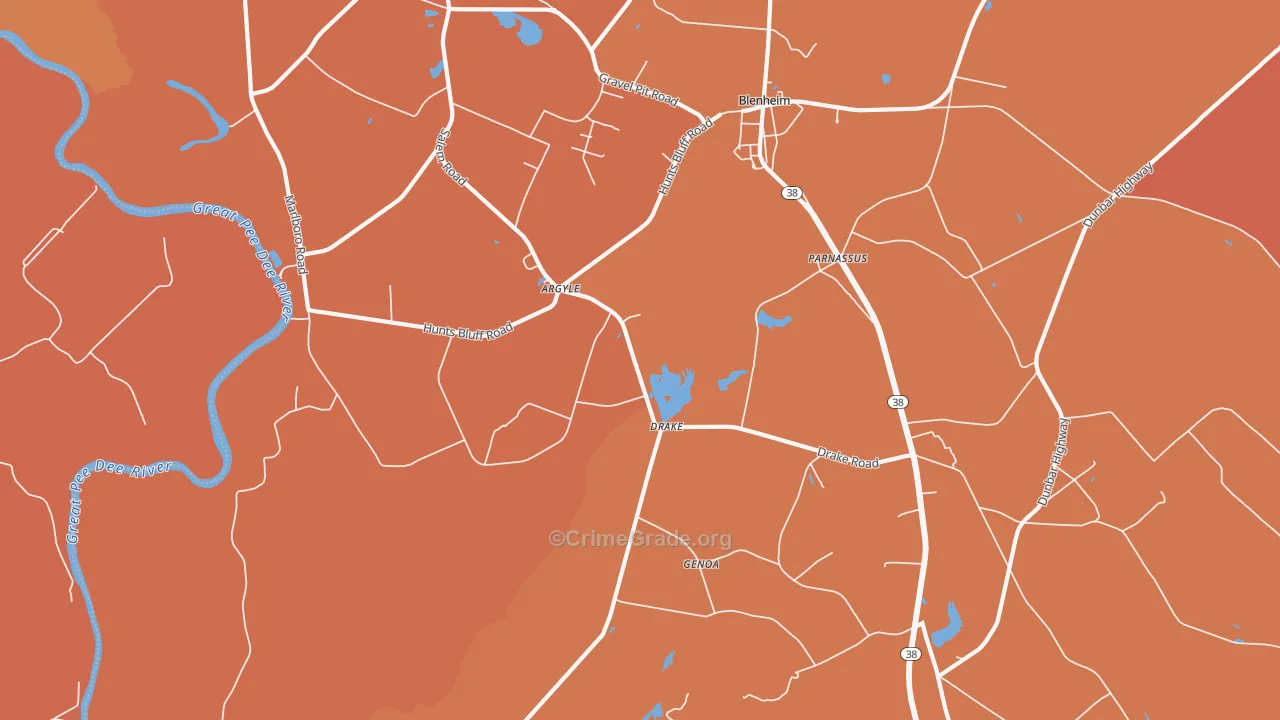 Drake, SC Map of Assault Rates