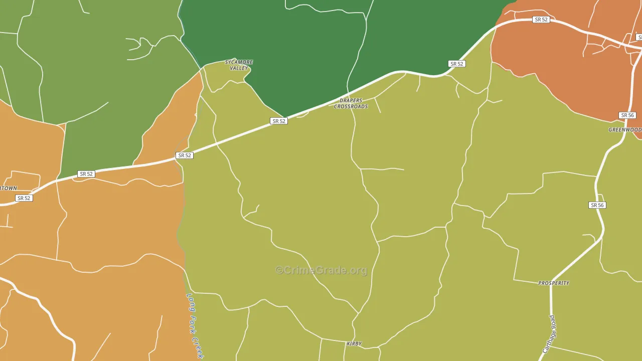 Drapers Crossroads, TN Map of Assault Rates