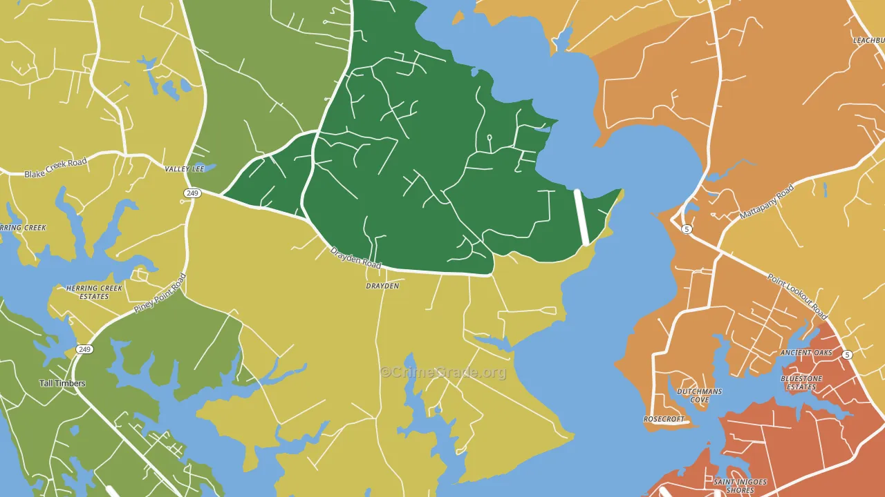 Drayden, MD Map of Assault Rates