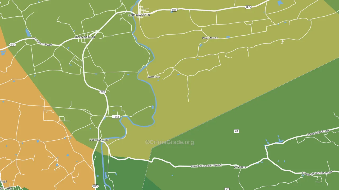Drehersville, PA Map of Assault Rates