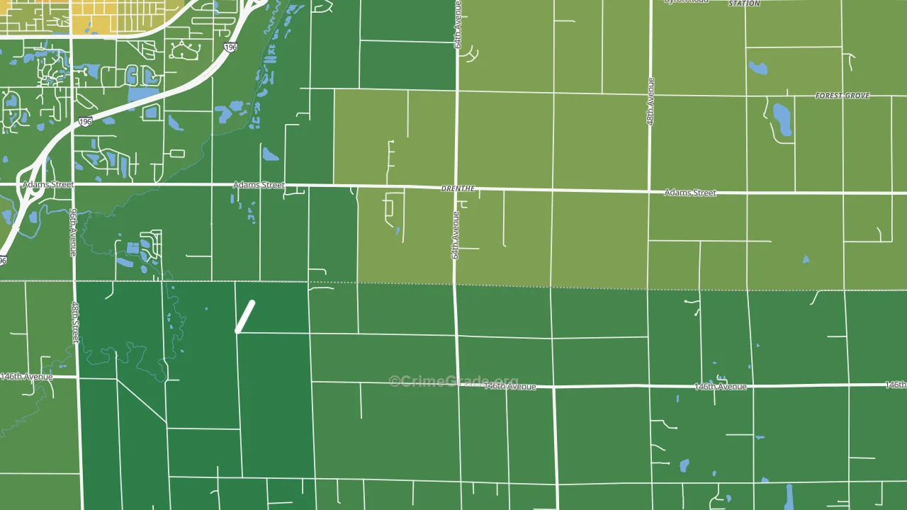 Drenthe, MI Map of Assault Rates