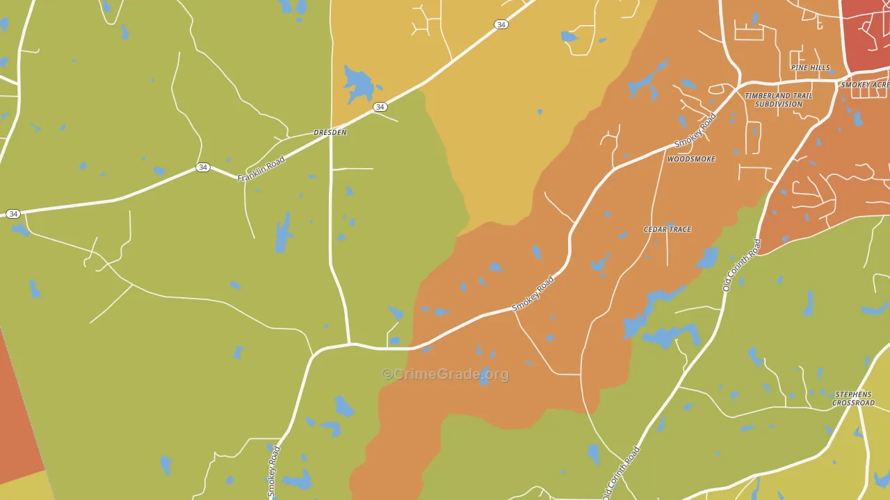 Dresden, GA Map of Assault Rates