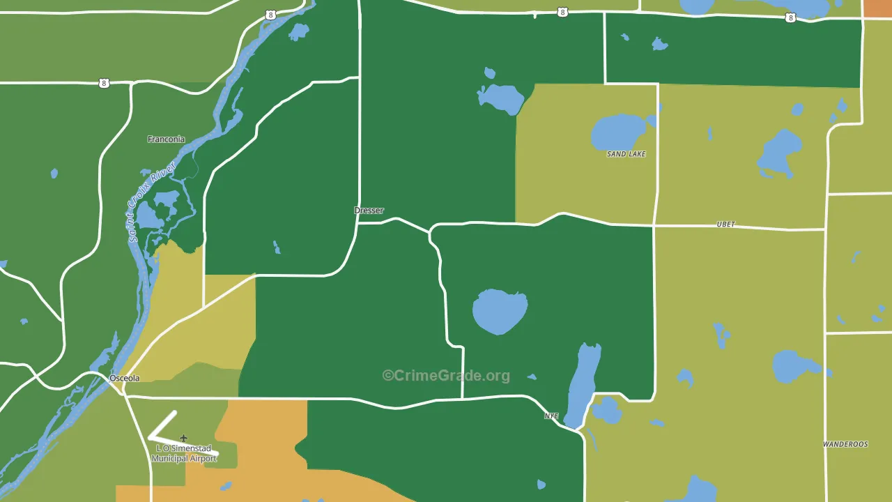 Dresser, WI Map of Assault Rates