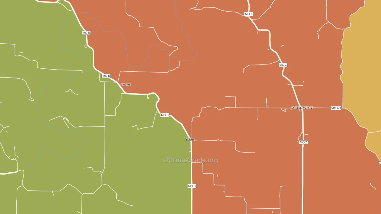 Drew, MO Map of Assault Rates