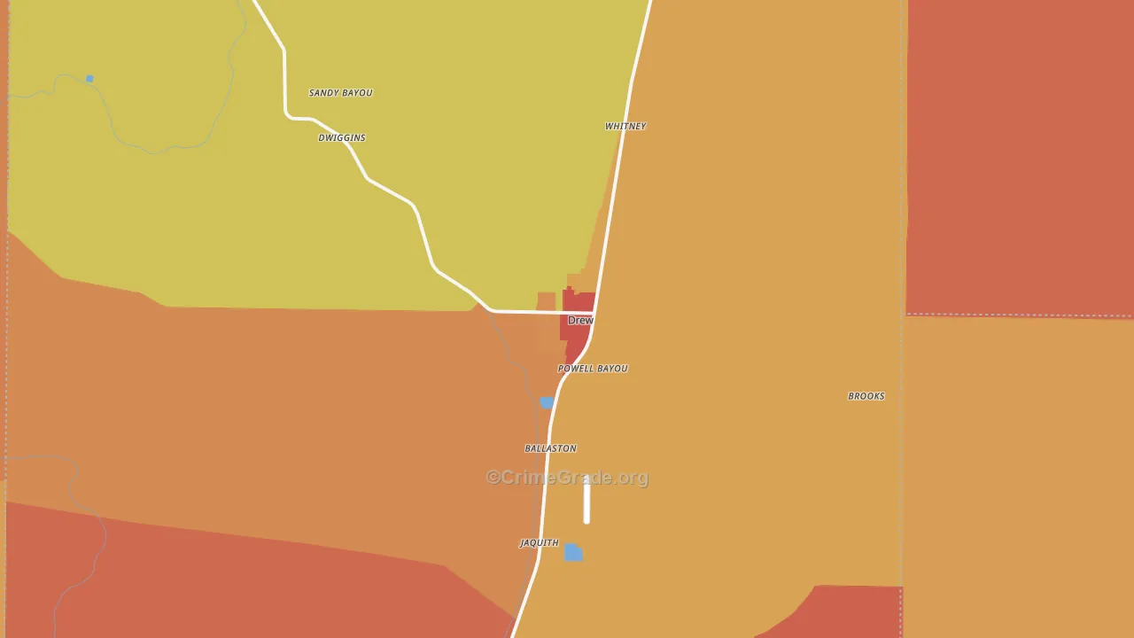 Drew, MS Map of Assault Rates