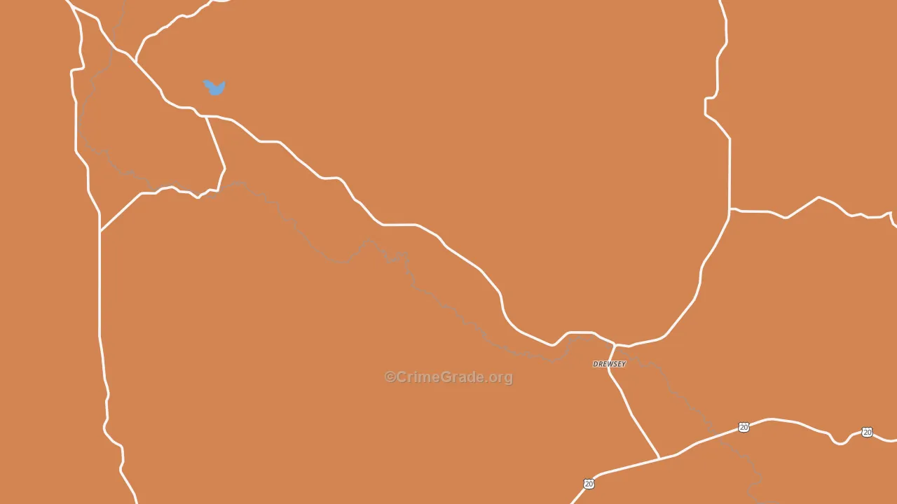 Drewsey, OR Map of Assault Rates