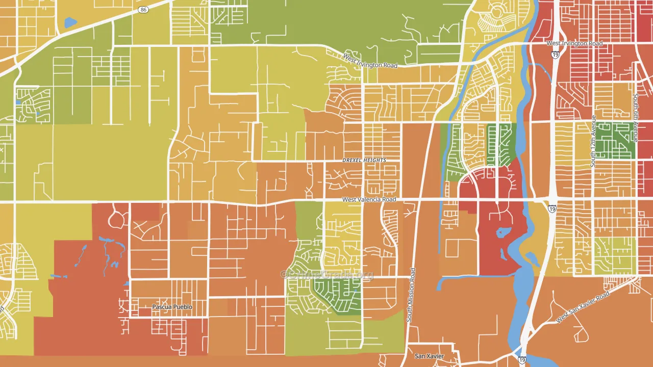 Drexel Heights, AZ Map of Assault Rates