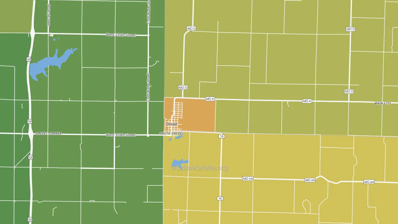 Drexel, MO Map of Assault Rates