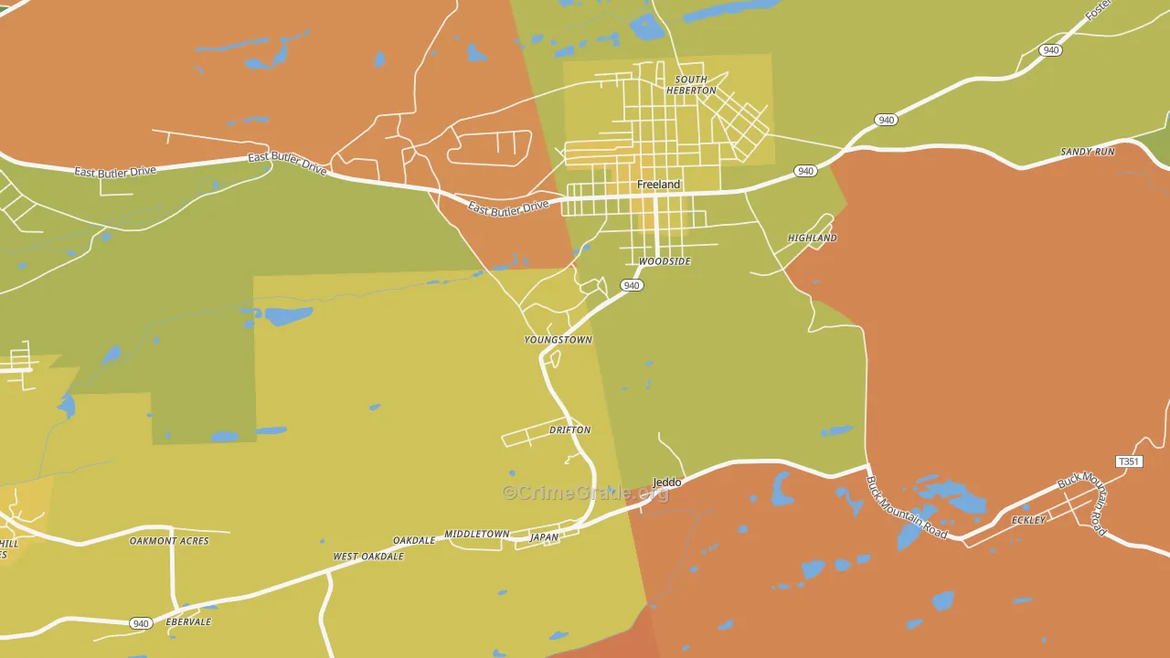 Drifton, PA Map of Assault Rates