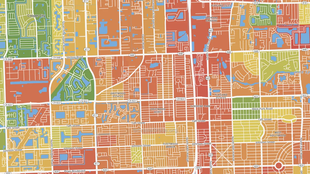 Driftwood, Hollywood, FL Map of Assault Rates