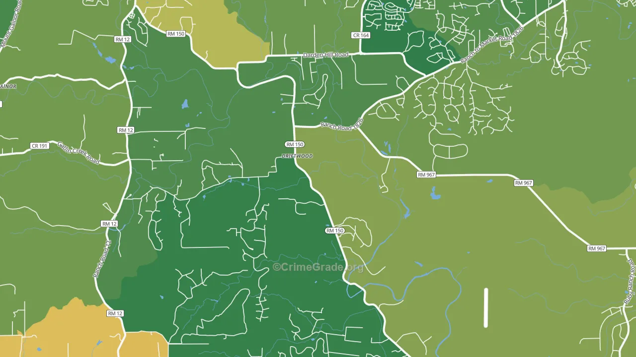 Driftwood, TX Map of Assault Rates