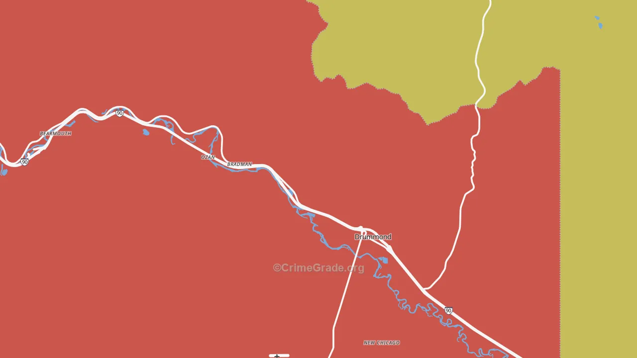 Drummond, MT Map of Assault Rates