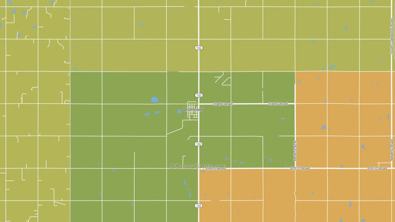 Drummond, OK Map of Assault Rates
