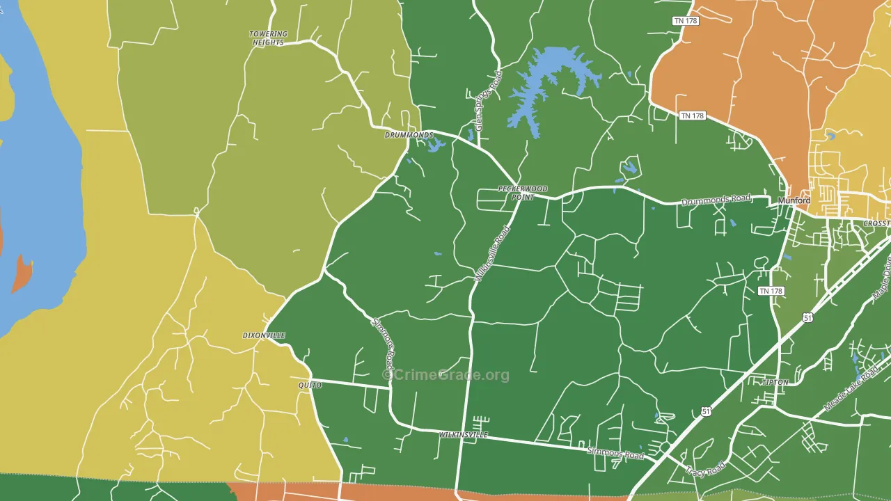 Drummonds, TN Map of Assault Rates