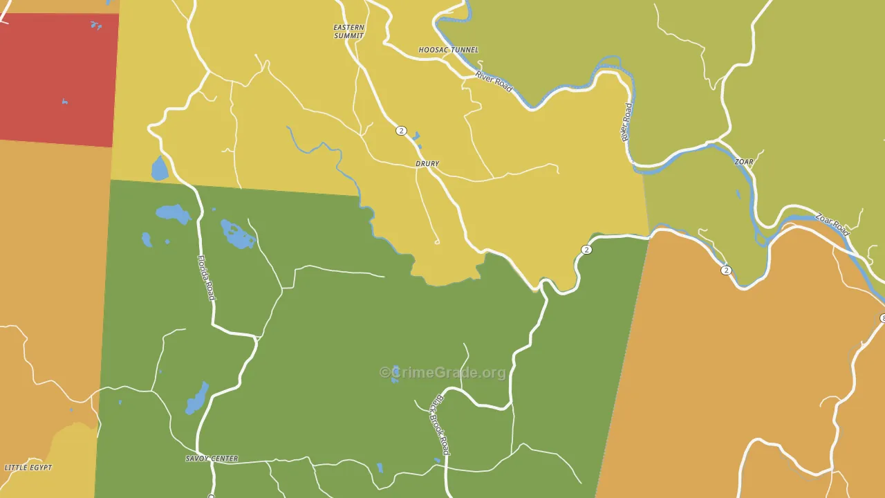 Drury, MA Map of Assault Rates