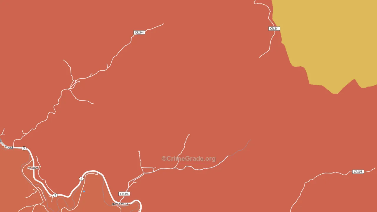 Dry Creek, WV Map of Assault Rates