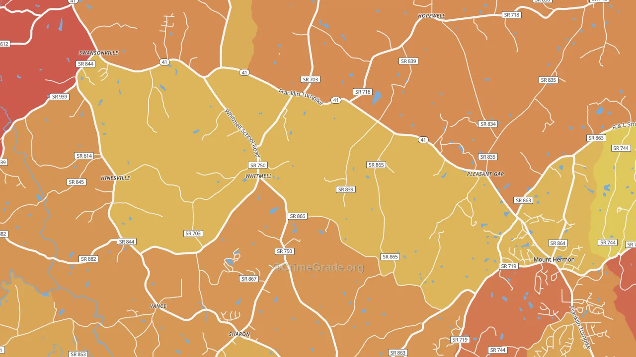 Dry Fork, VA Map of Assault Rates