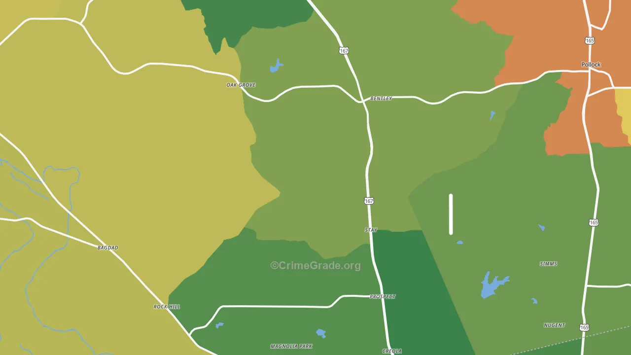 Dry Prong, LA Map of Assault Rates