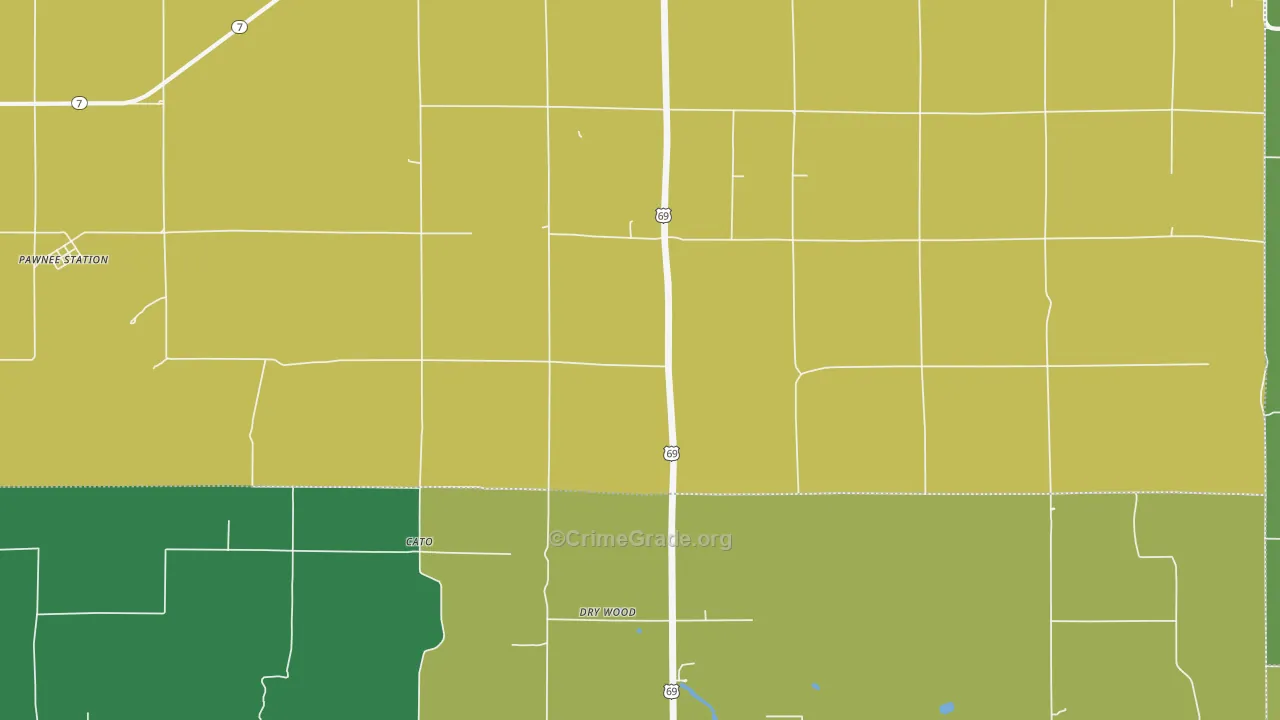 Dry Wood, KS Map of Assault Rates