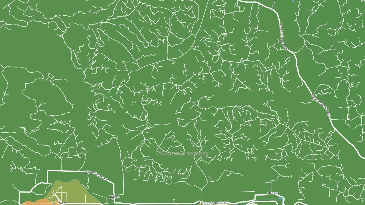 Dryad, WA Map of Assault Rates