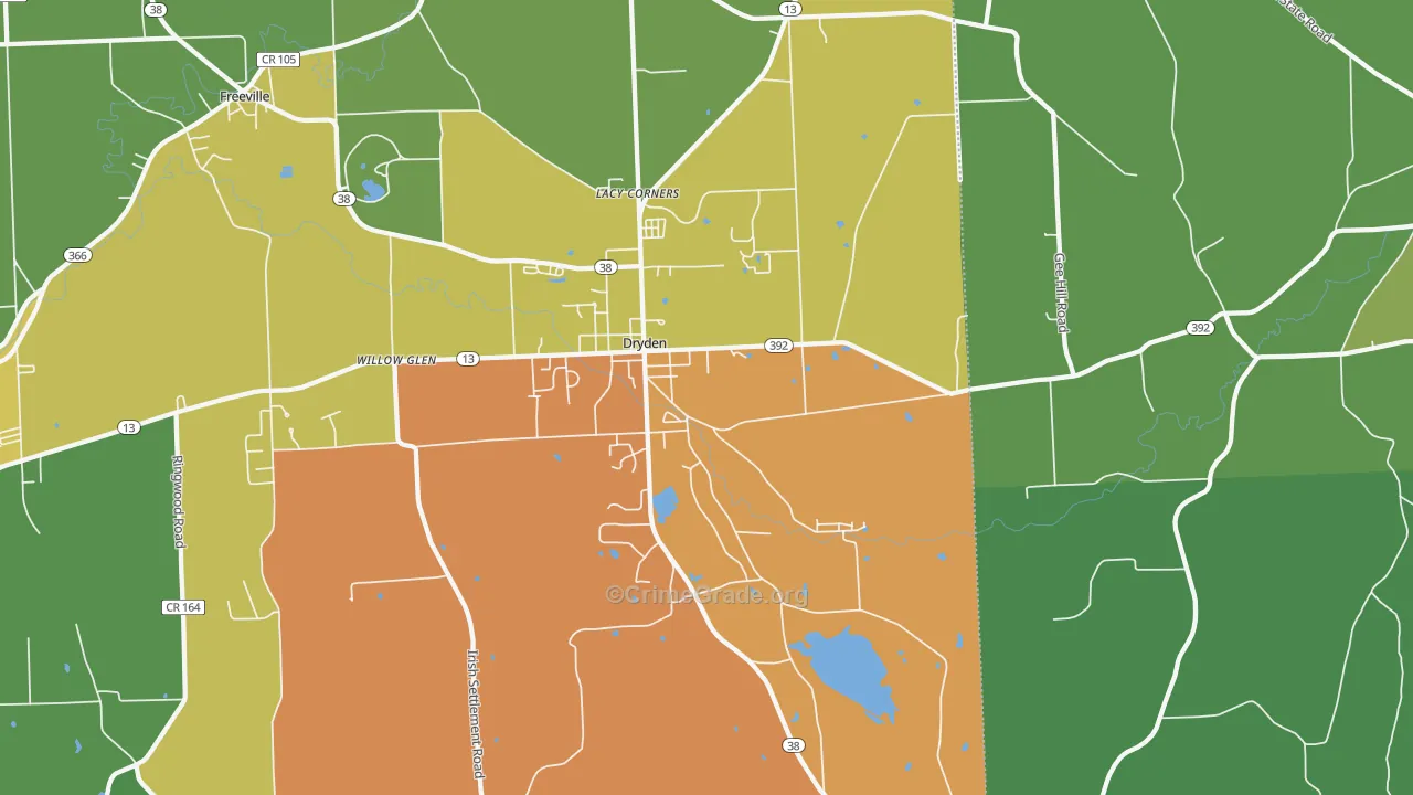 Dryden, NY Map of Assault Rates