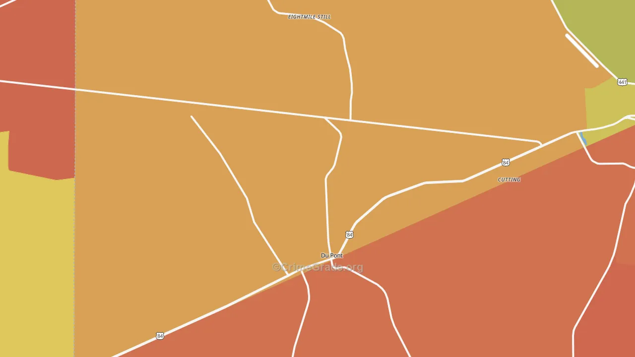 Du Pont, GA Map of Assault Rates