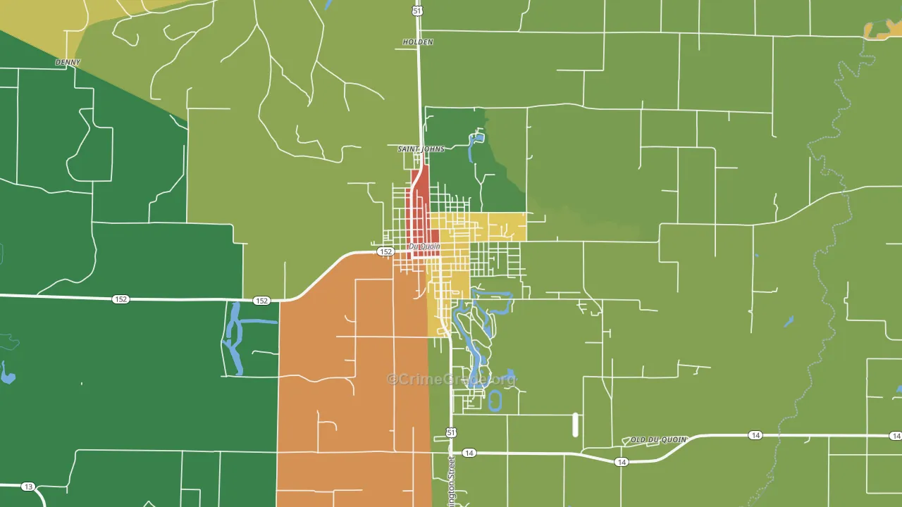Du Quoin, IL Map of Assault Rates