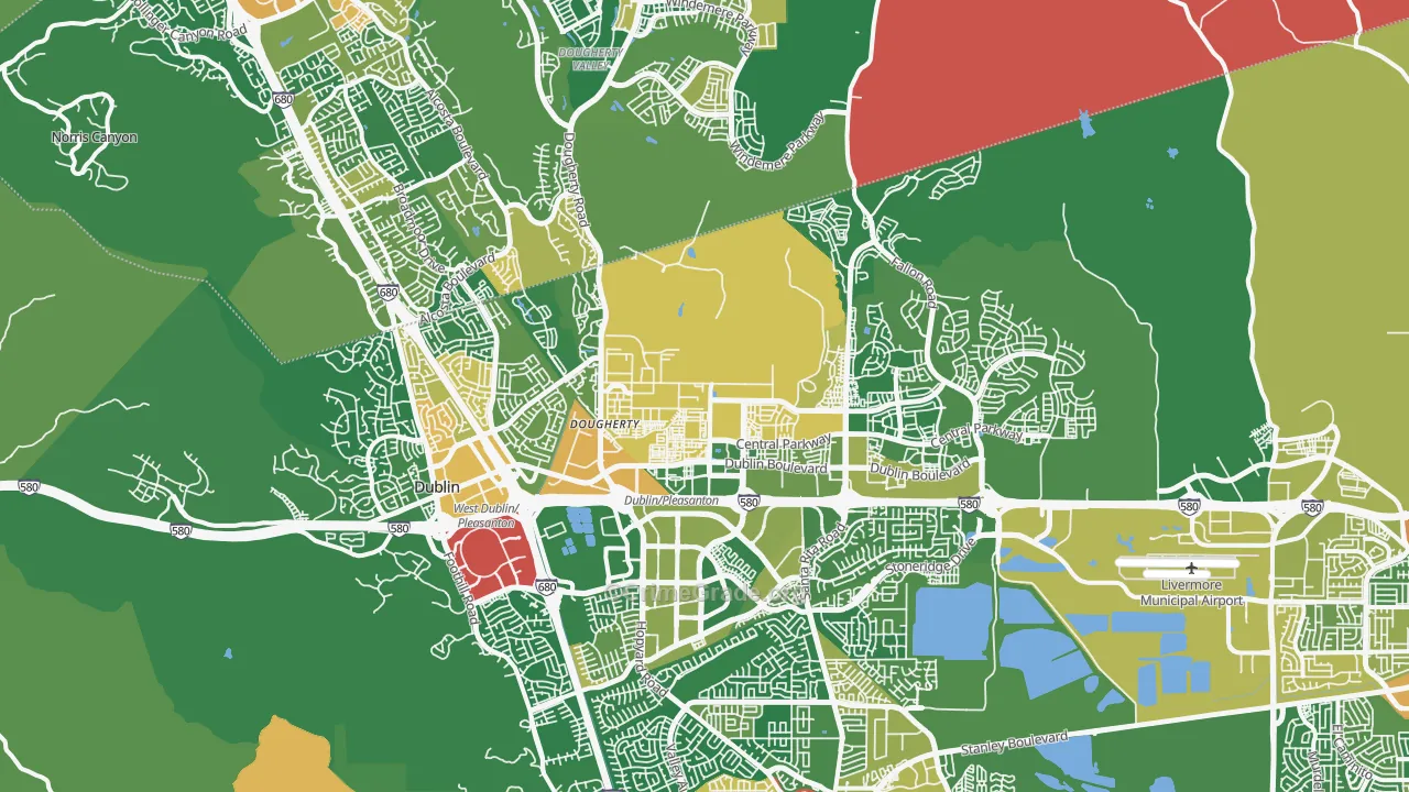 Dublin, CA Map of Assault Rates
