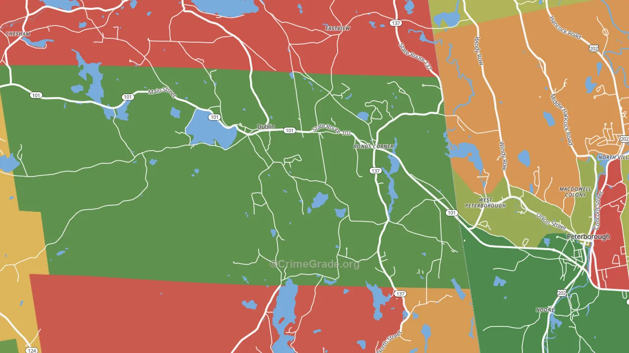 Dublin, NH Map of Assault Rates