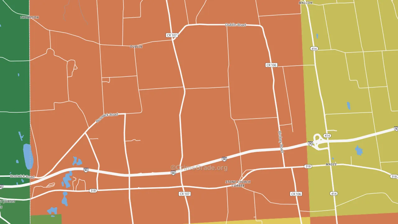 Dublin, NY Map of Assault Rates