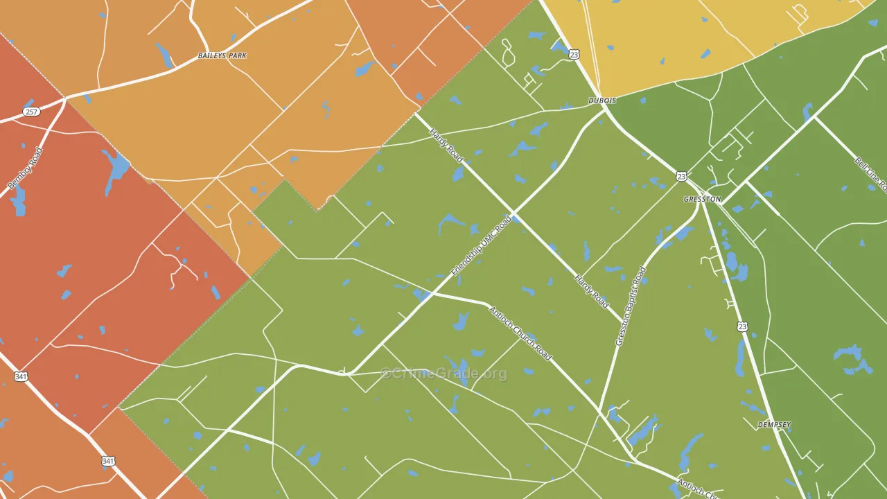 Dubois, GA Map of Assault Rates