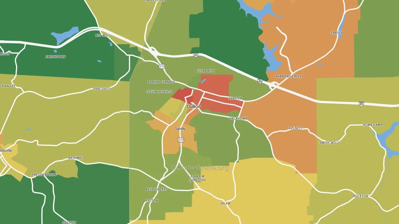 Dubois, PA Map of Assault Rates