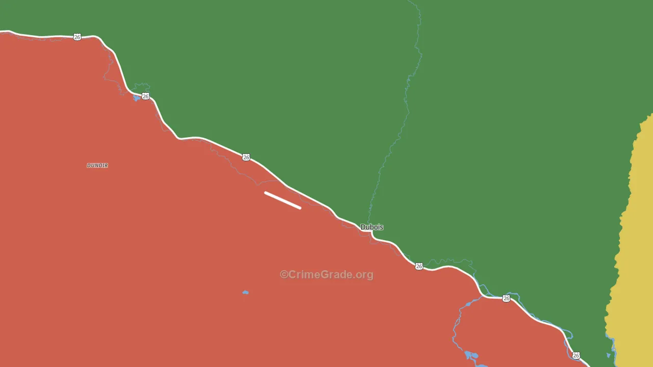 Dubois, WY Map of Assault Rates