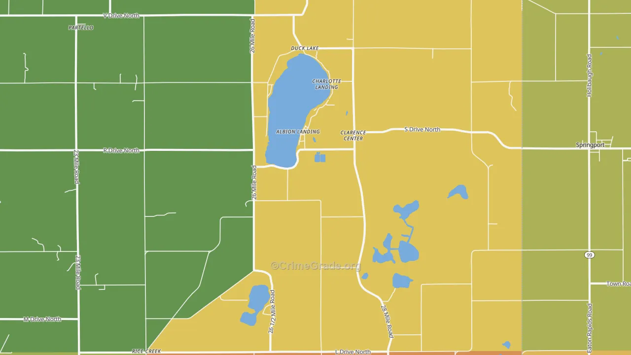 Duck Lake, MI Map of Assault Rates