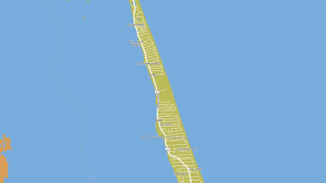 Duck, NC Map of Assault Rates