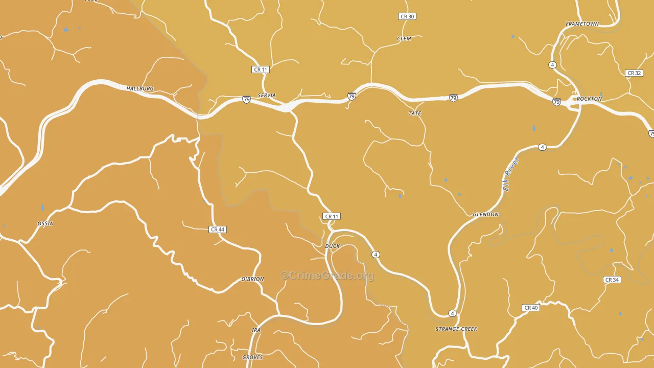 Duck, WV Map of Assault Rates