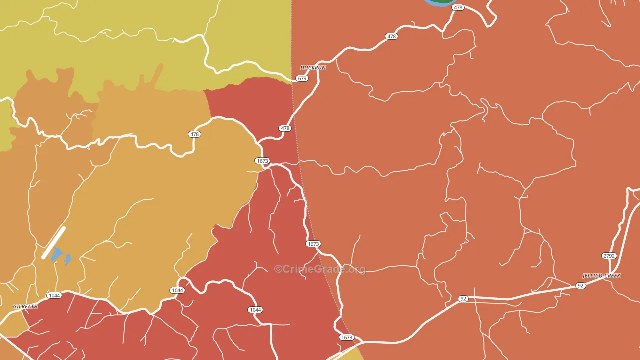 Duckrun, KY Map of Assault Rates