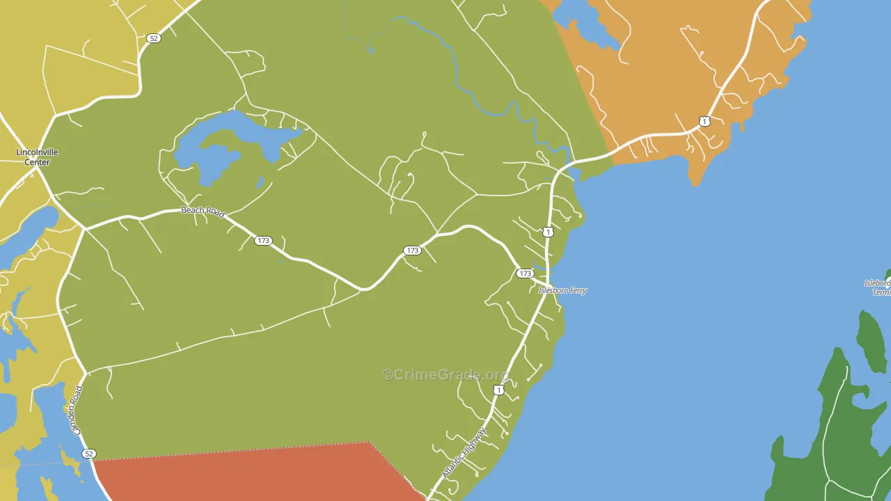 Ducktrap, ME Map of Assault Rates