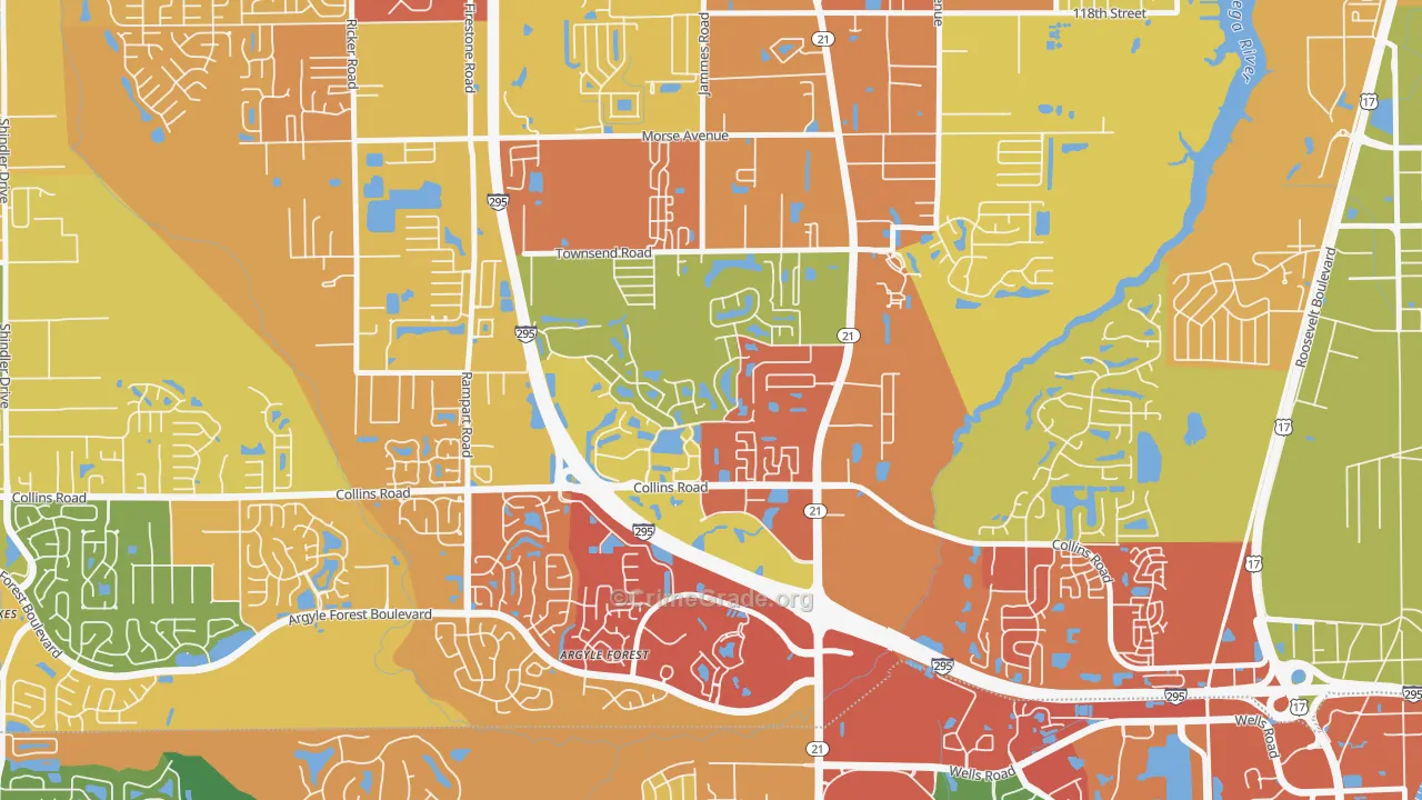 Duclay, Jacksonville, FL Map of Assault Rates