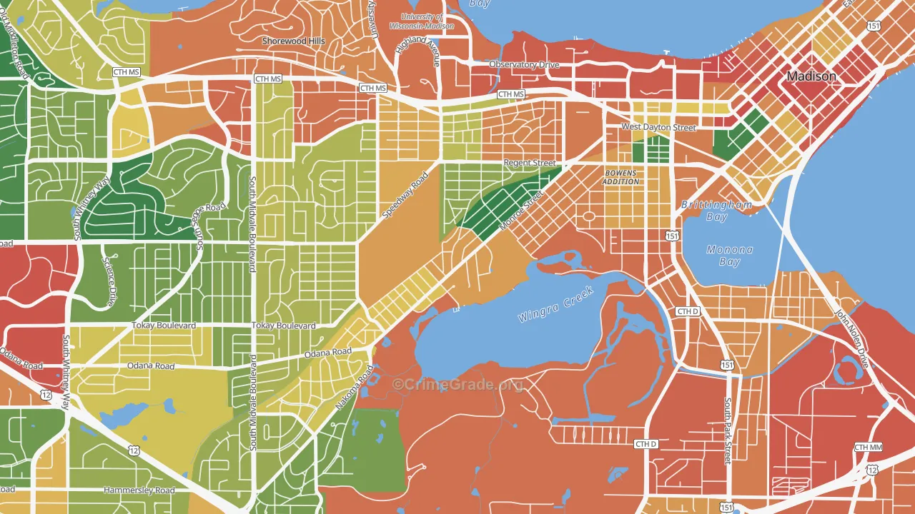 Dudgeon-Monroe, Madison, WI Map of Assault Rates