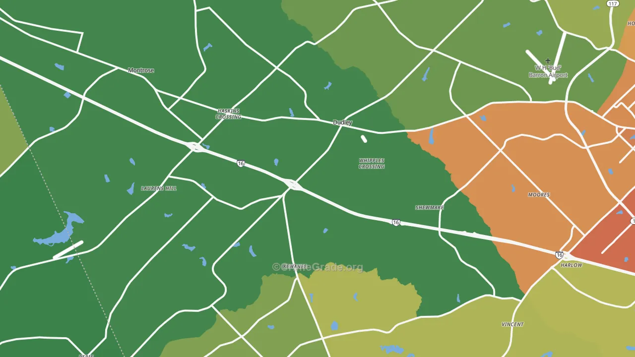 Dudley, GA Map of Assault Rates