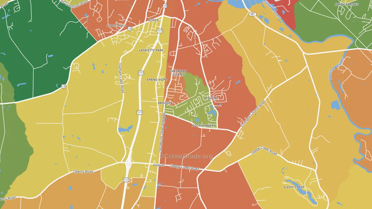 Dudley, NC Map of Assault Rates