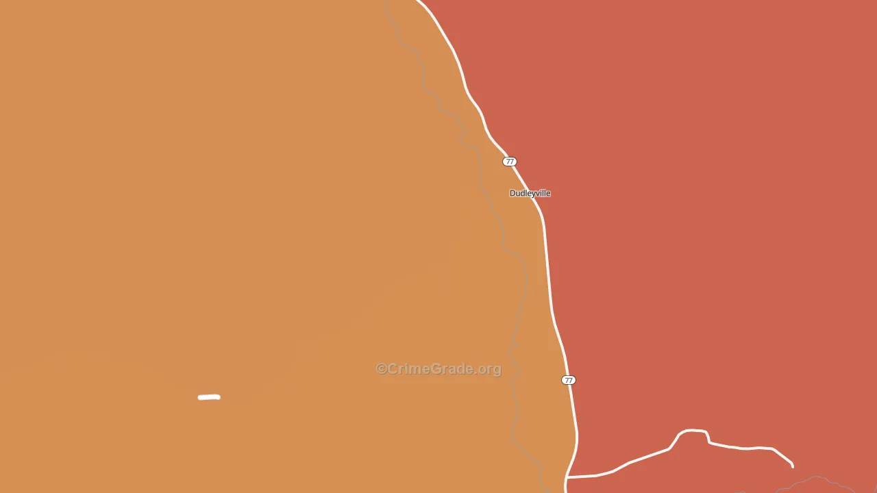 Dudleyville, AZ Map of Assault Rates