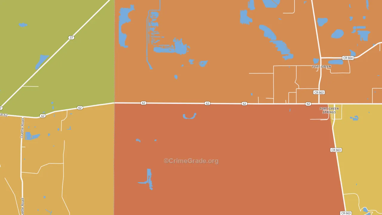 Duette, FL Map of Assault Rates