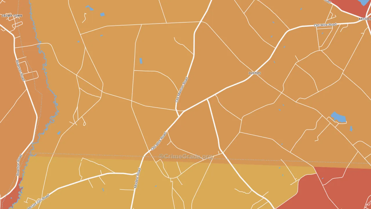 Duffies, NC Map of Assault Rates