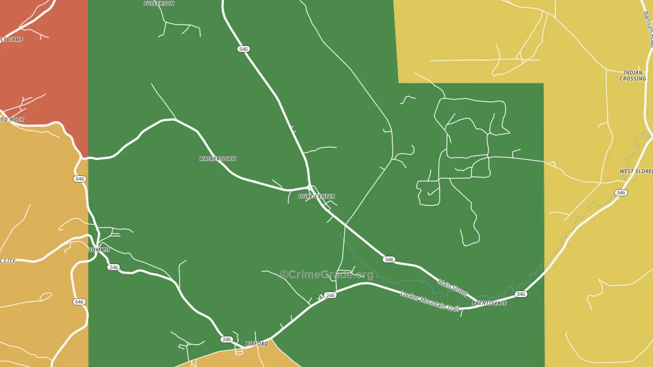 Duke Center, PA Map of Assault Rates