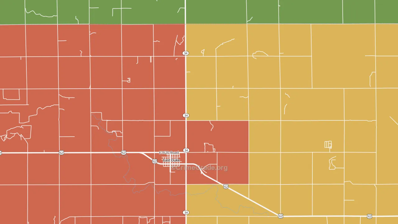 Duke, OK Map of Assault Rates